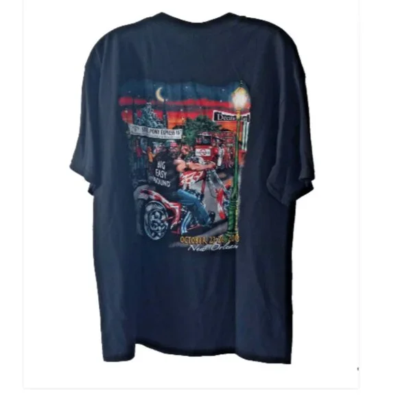 Biker T-Shirt Men’s Large New Orleans LA 2003 Motorcycle Rally Music Fest - Picture 3 of 13